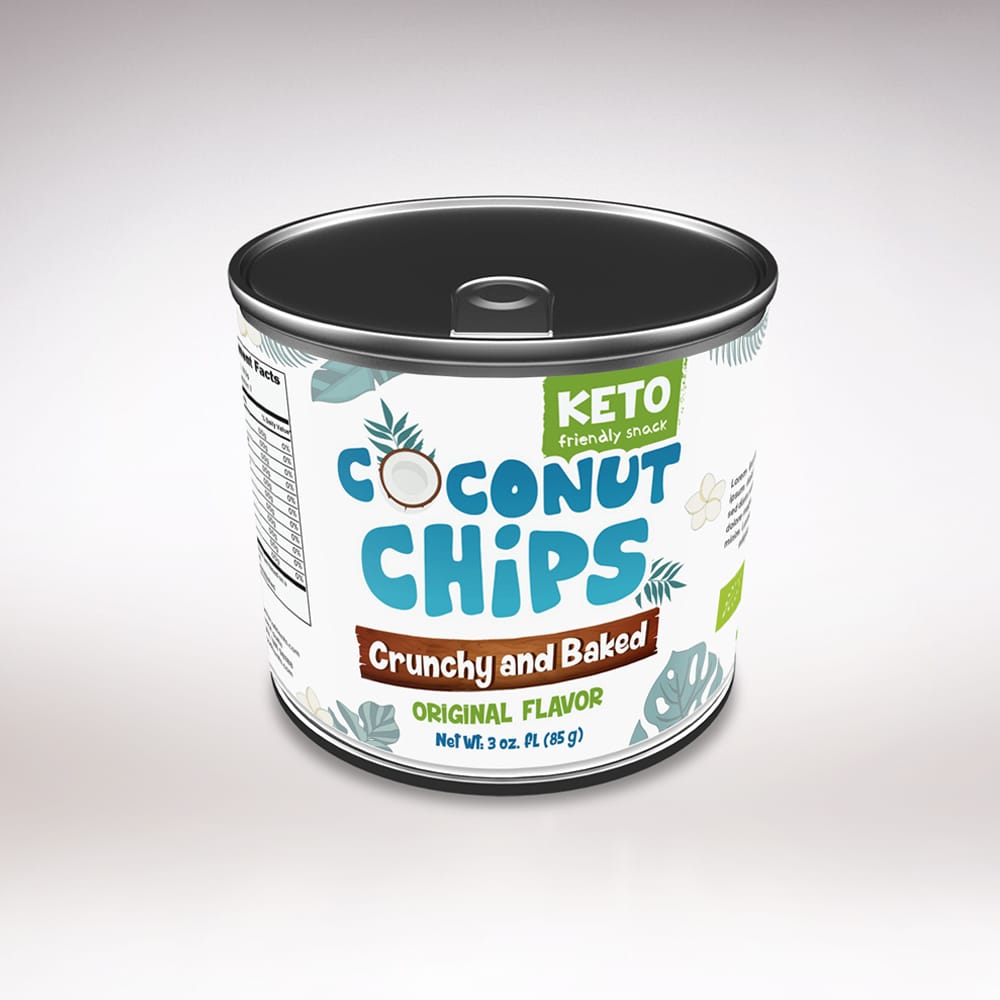Free Coconut Chips Can Mockup PSD
