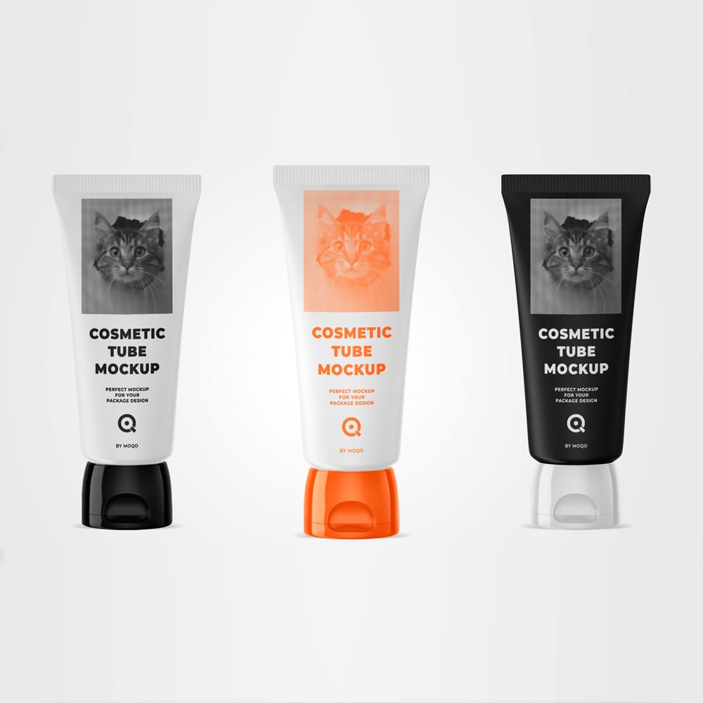 Free Cosmetic Cream Tube Mockup PSD