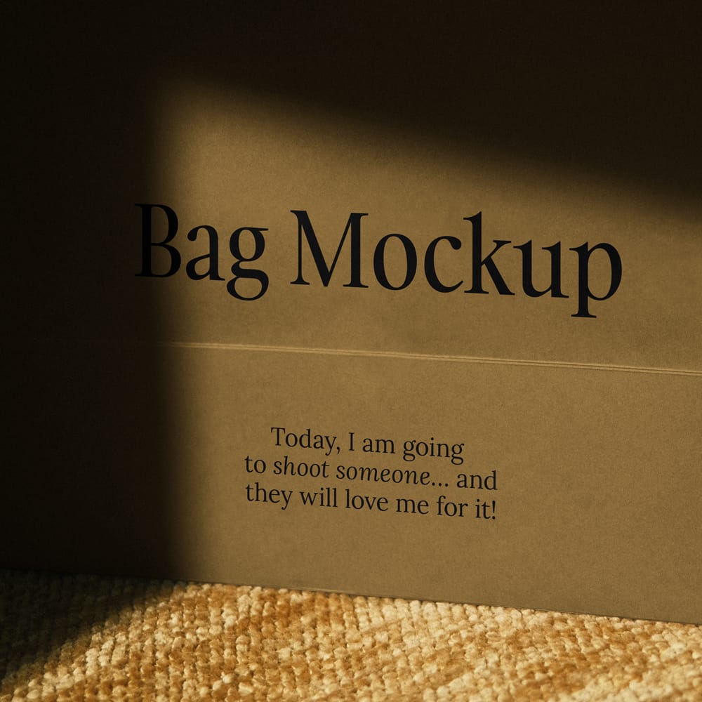 Free Craft Paper Bag Mockup Template PSD