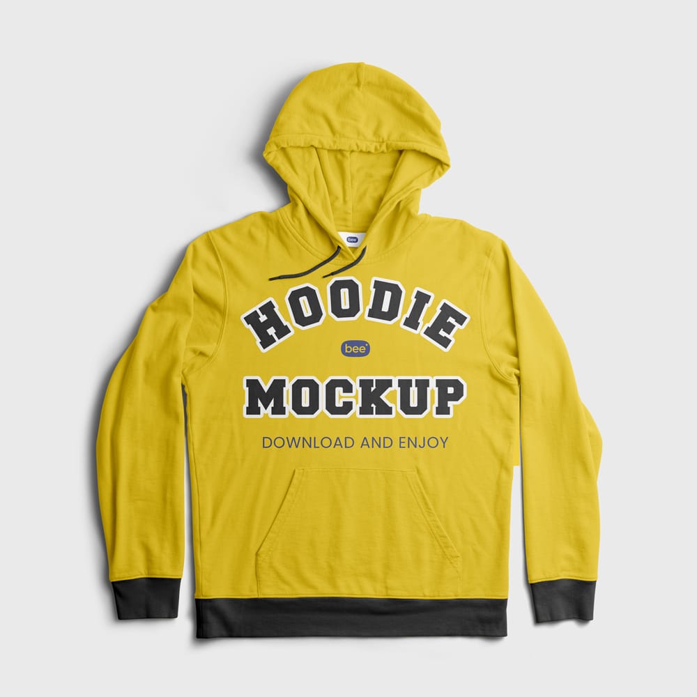 Free Crumpled Hoodie Mockup PSD