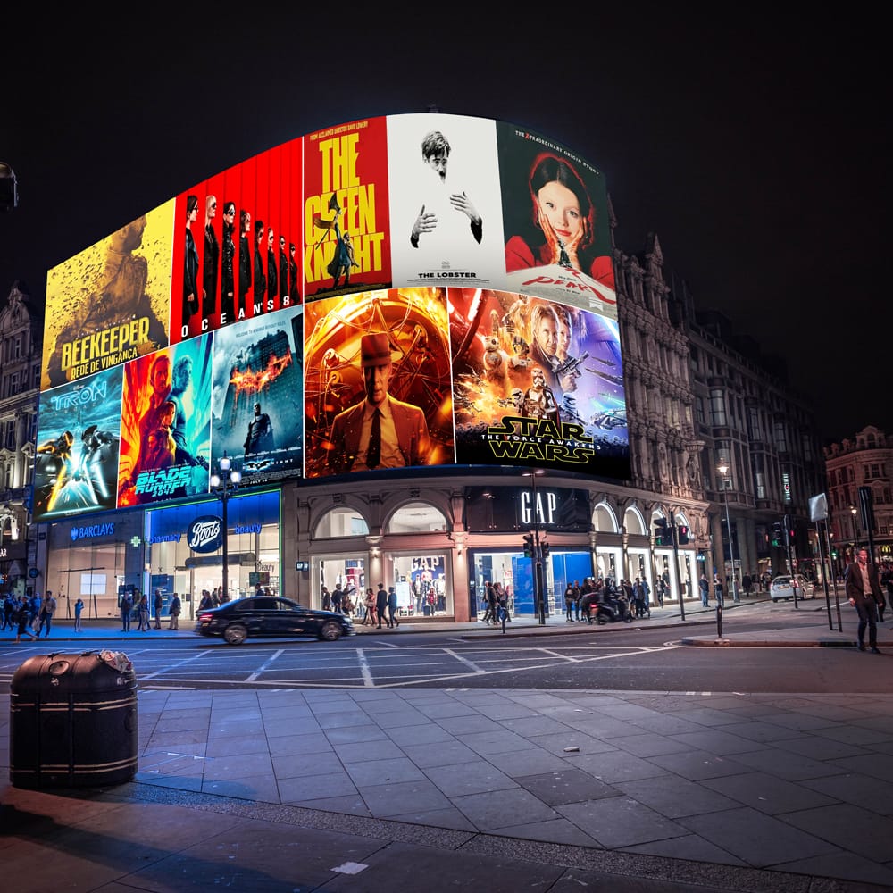 Free Digital Curve Advertising Screen Mockup PSD