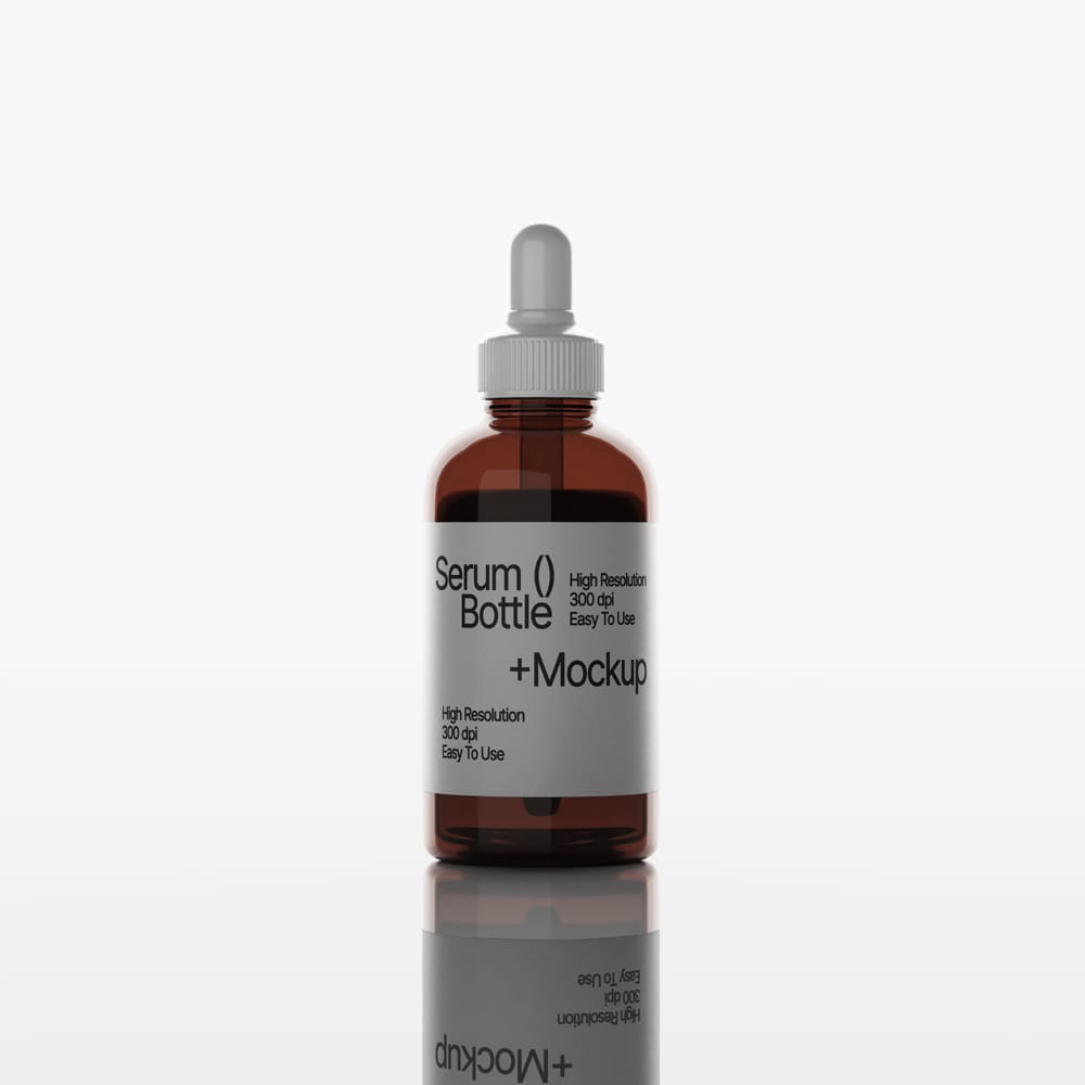 Free Dropper Bottle Serum Mockup PSD