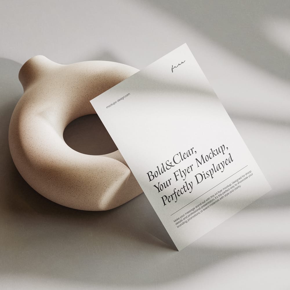 Free Elegant A4 Flyer Mockup with Artistic Display PSD
