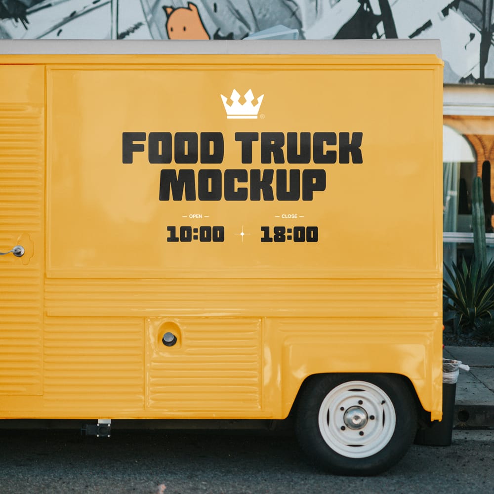 Free Food Truck Mockup Template PSD