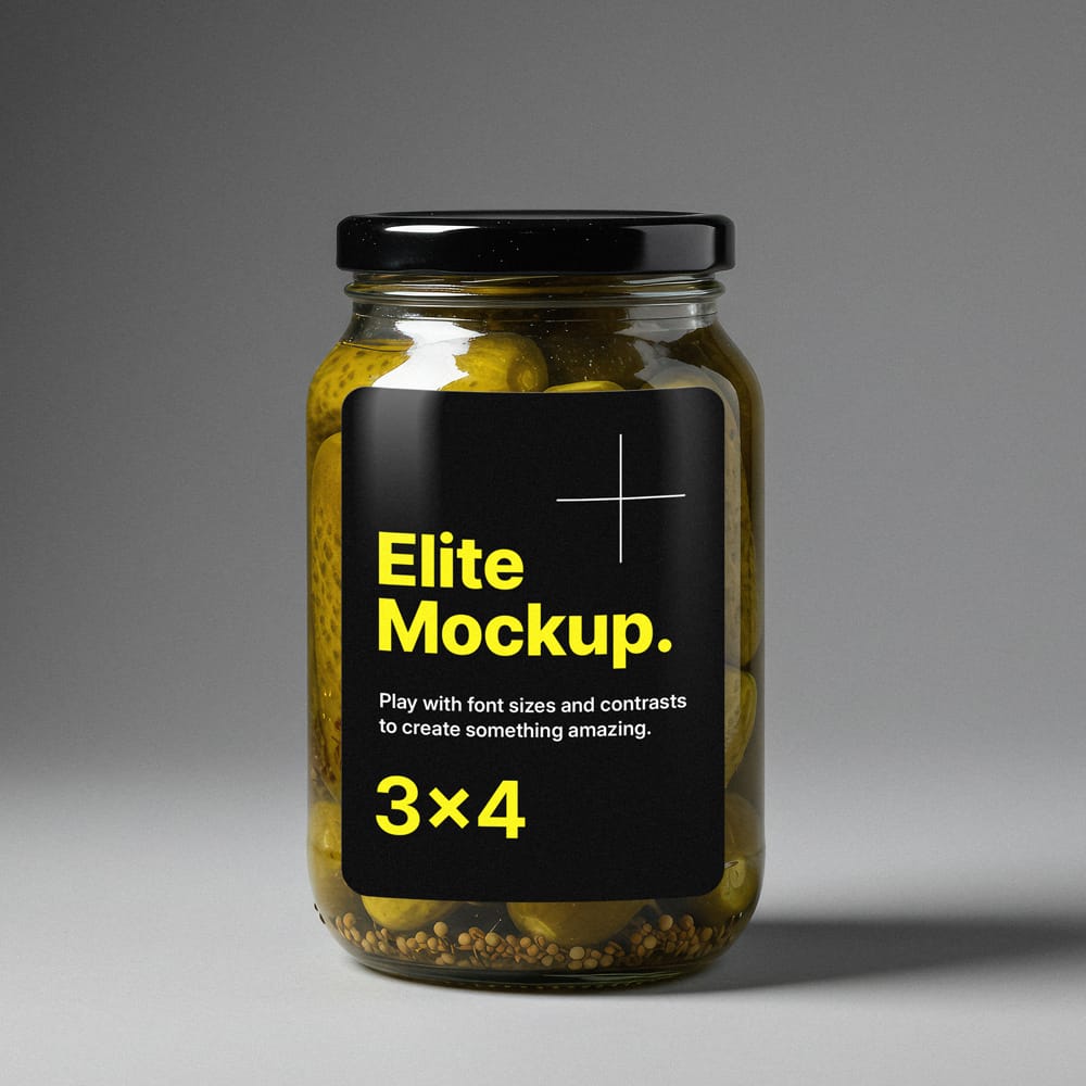 Free Glass Jar with Label Mockup PSD