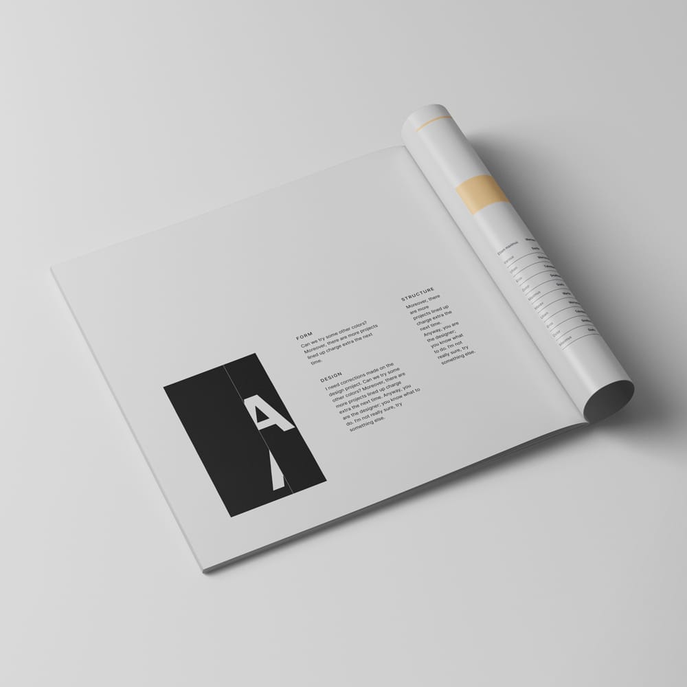Free Half Open Square Magazine Mockup PSD