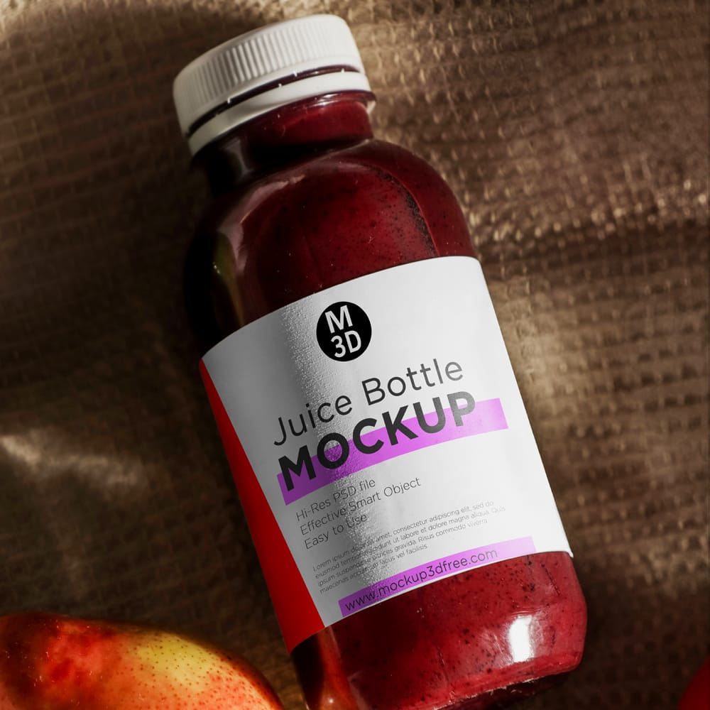 Free High Quality Juice Bottle Mockup PSD