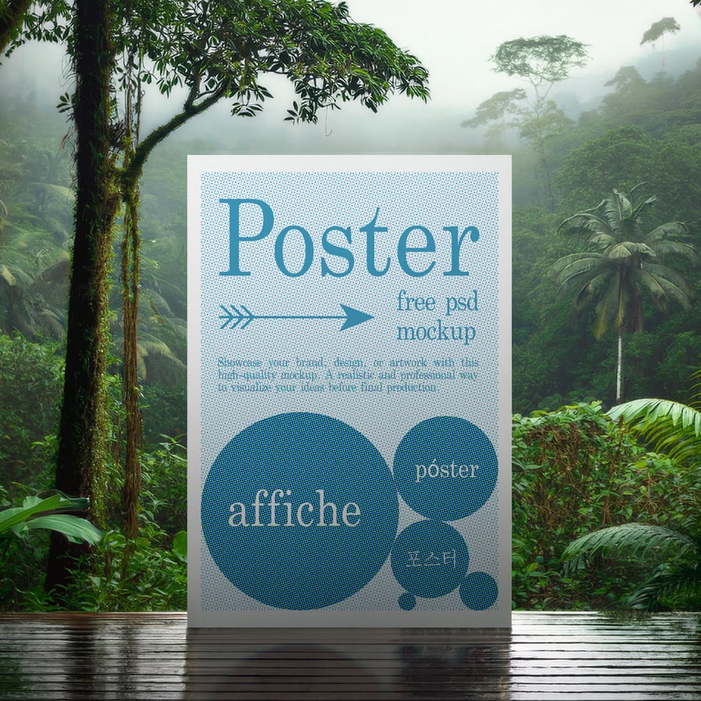 Free Large Artwork Poster Mockup PSD