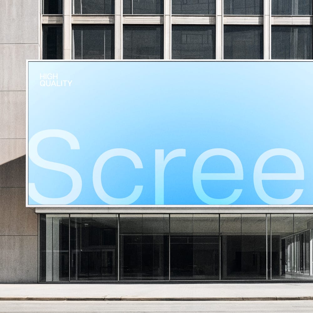 Free Large Outdoor 21:9 Screen Mockup PSD