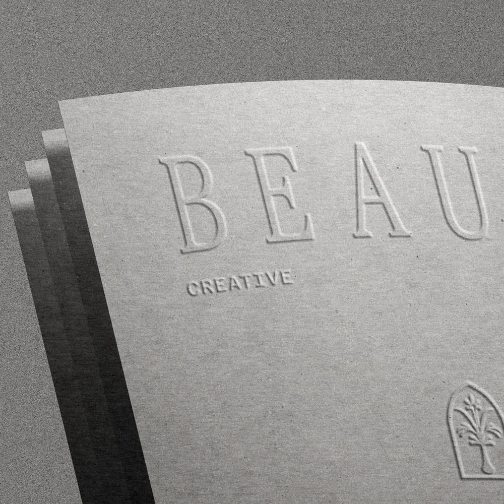 Free Logo Design On Paper Mockup V14 Front View PSD