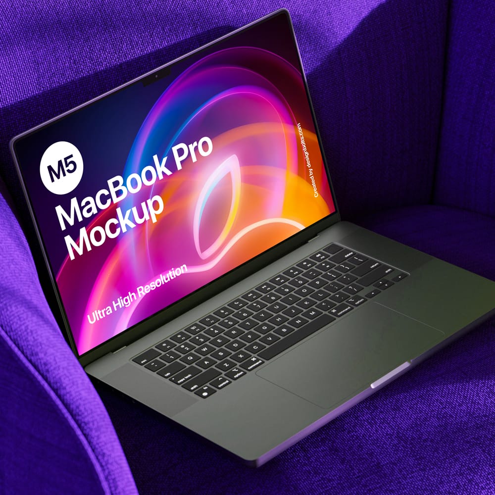 Free M5 / M4 MacBook Pro Mockup PSD 1