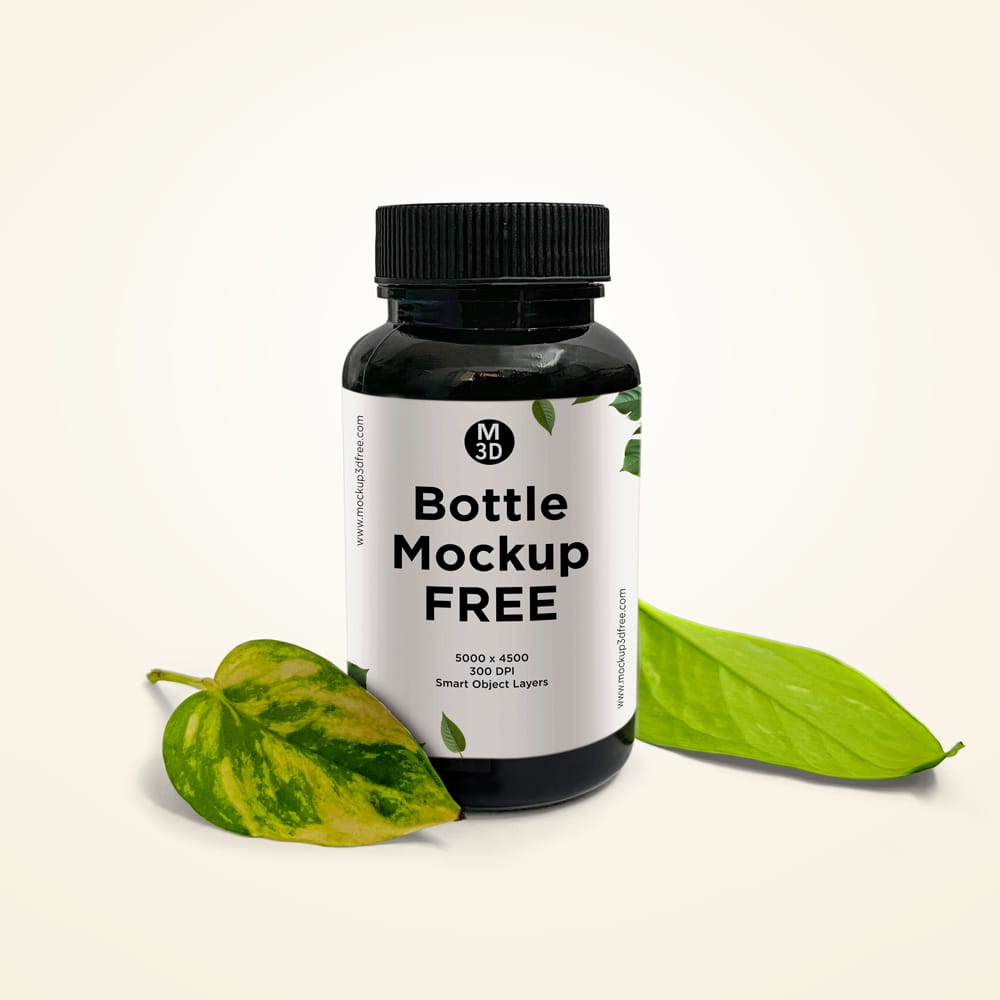 Free Medicine Bottle Mockup Design PSD