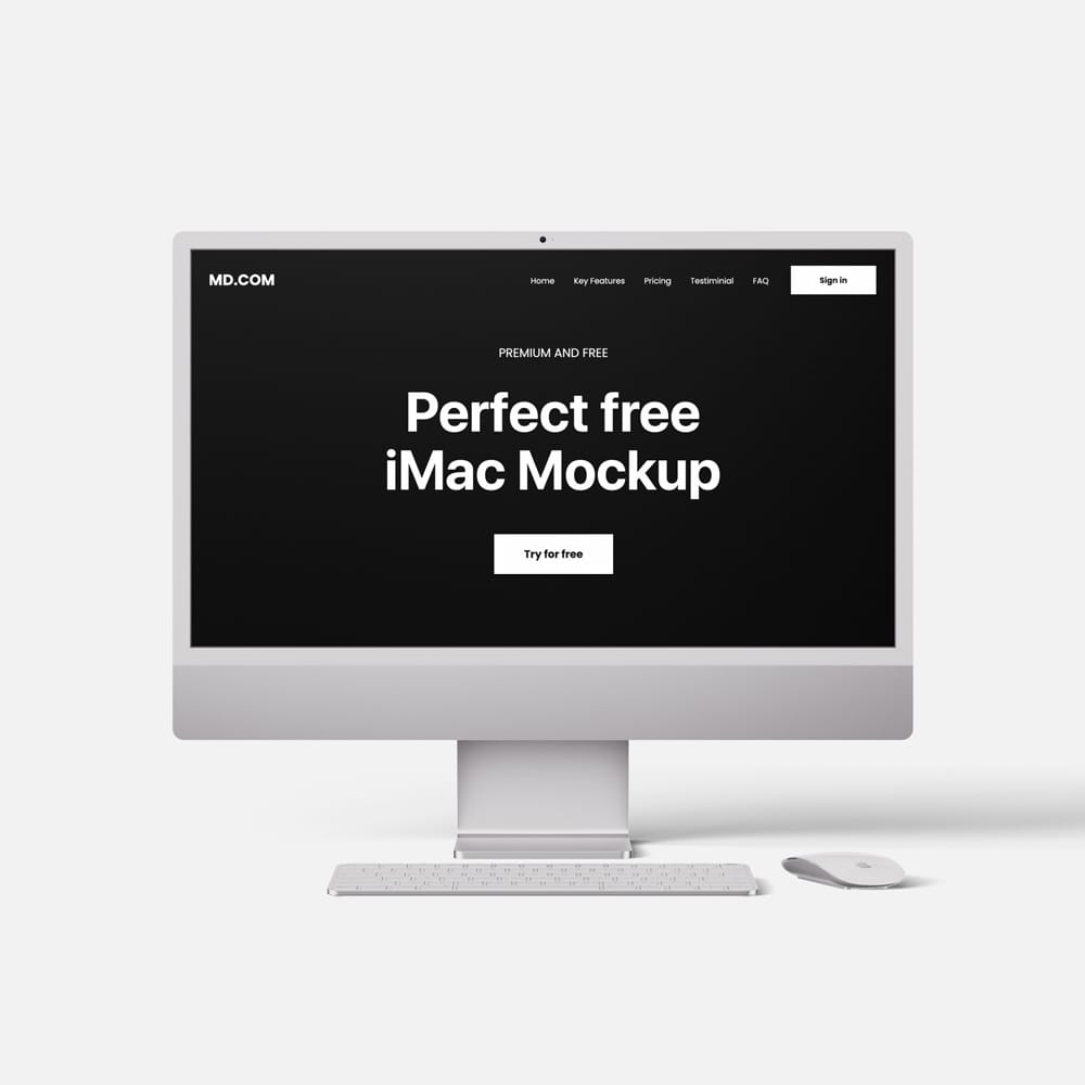 Free Minimal iMac Mockup PSD