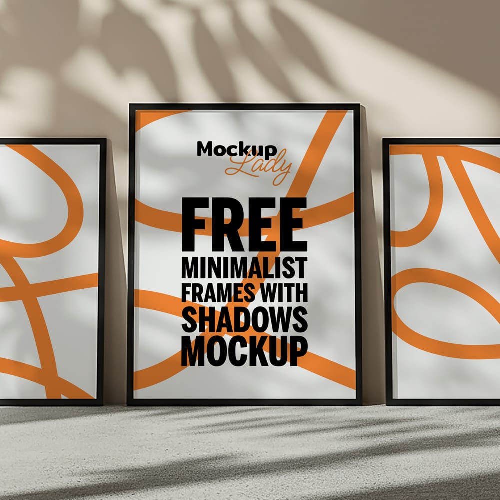 Free Minimalist Frames with Shadows Mockup PSD