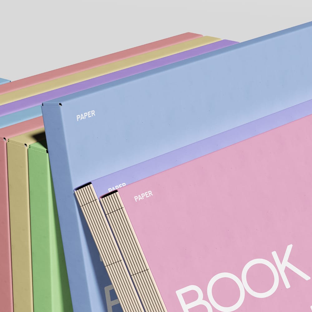 Free Multicolor Book Cover Mockup PSD