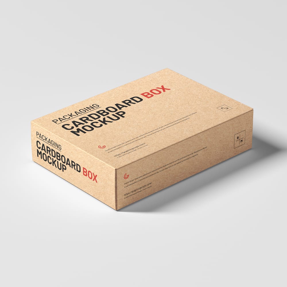 Free Packaging Cardboard Box Mockup PSD