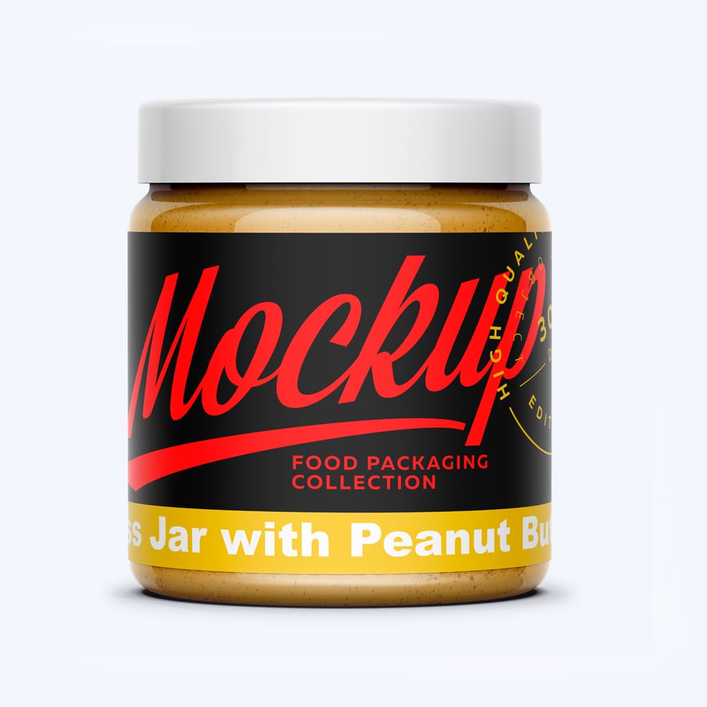 Free Peanut Butter Jar Mockup PSD
