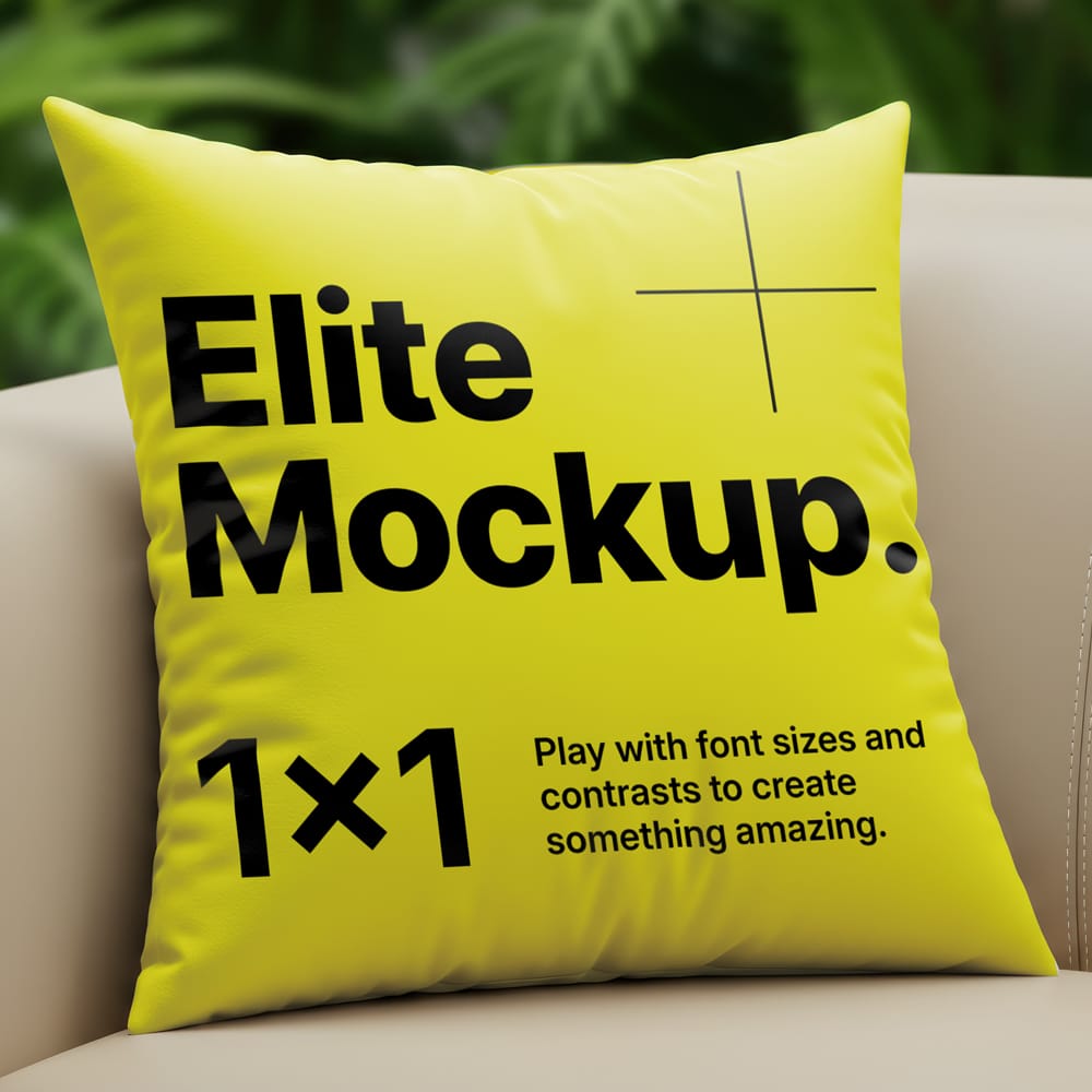 Free Pillow On The Sofa Mockup PSD