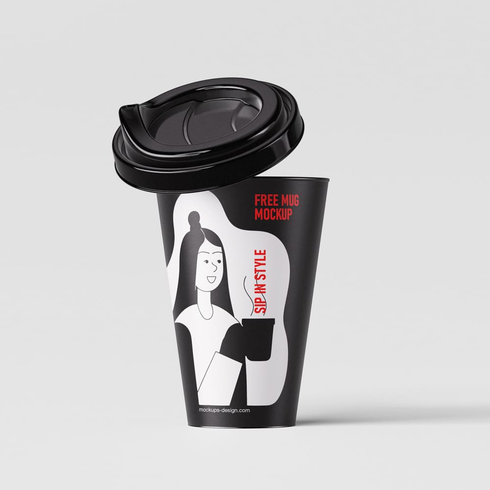 Free Plastic Coffee Mug Mockup PSD