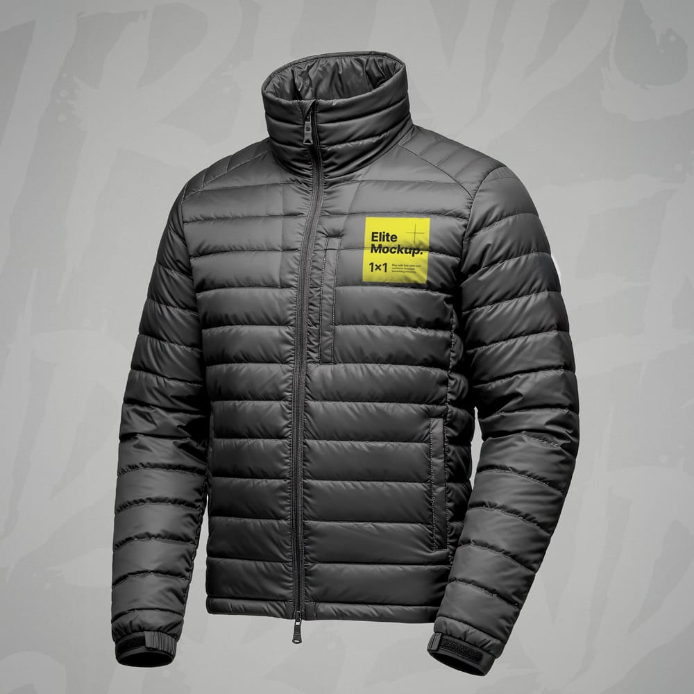 Free Puffer Jacket Mockup Design PSD