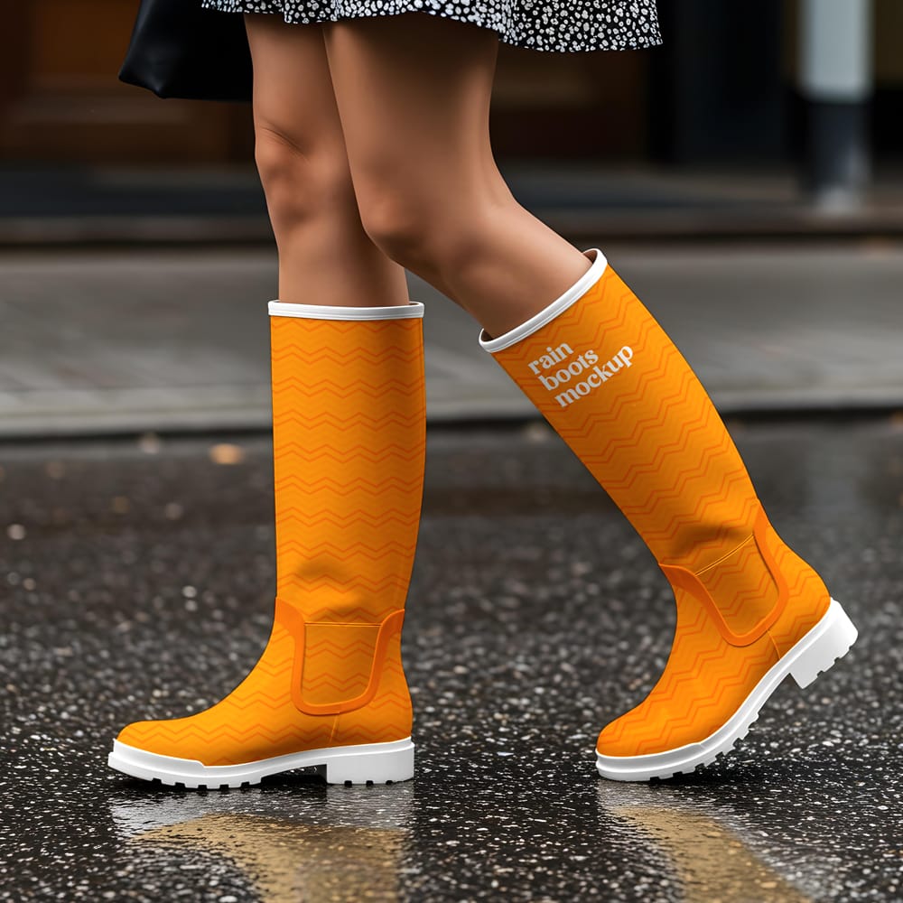 Free Rain Boots Mockup PSD