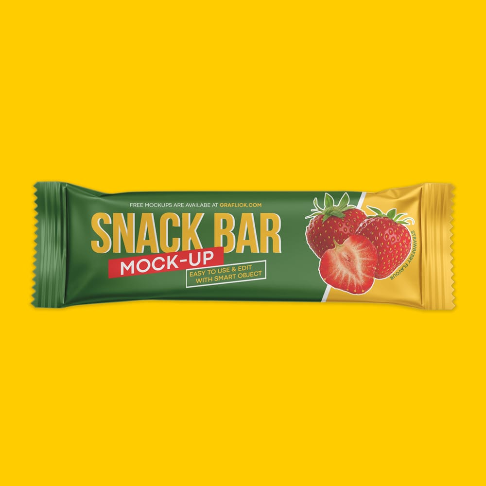 Free Snack Bar Packaging Mockup PSD
