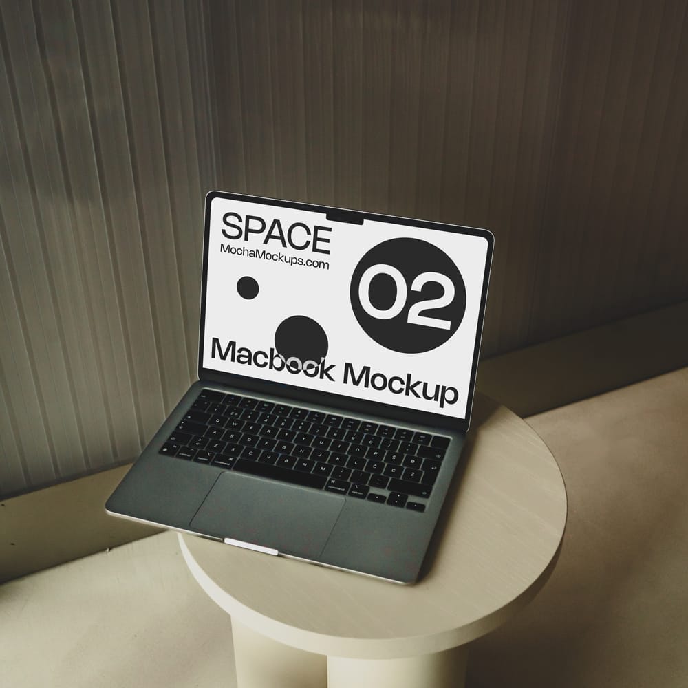 Free Space MacBook Mockup PSD