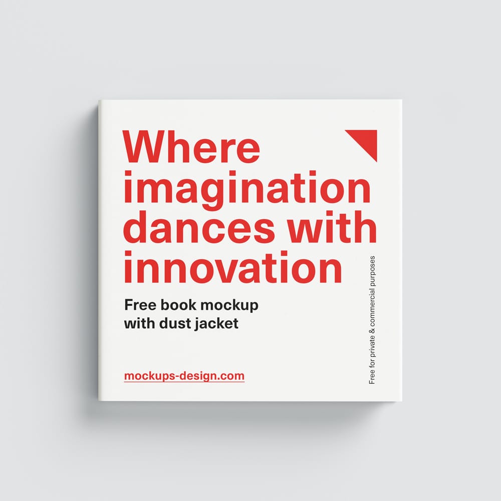 Free Square Book Dust Jacket Mockup PSD