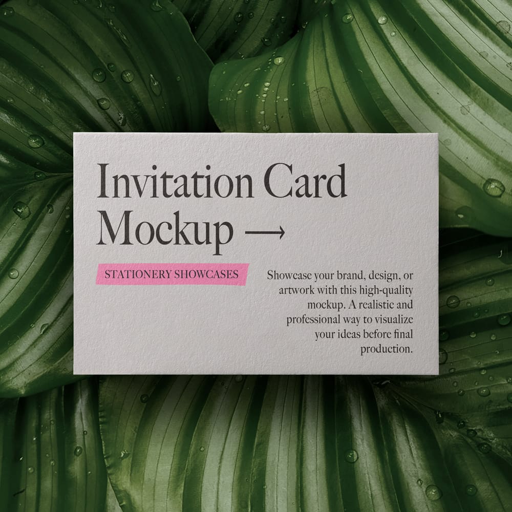 Free Stationery Invitation Card Mockup PSD