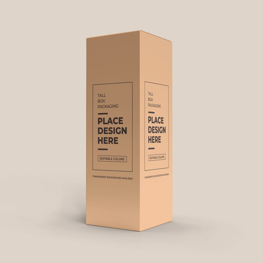Free Tall Box Packaging Mockup Template PSD