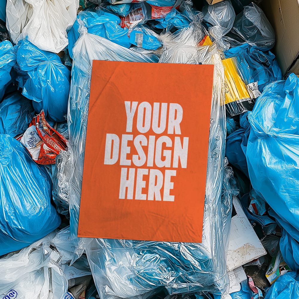 Free Trash Pile Poster Mockup PSD