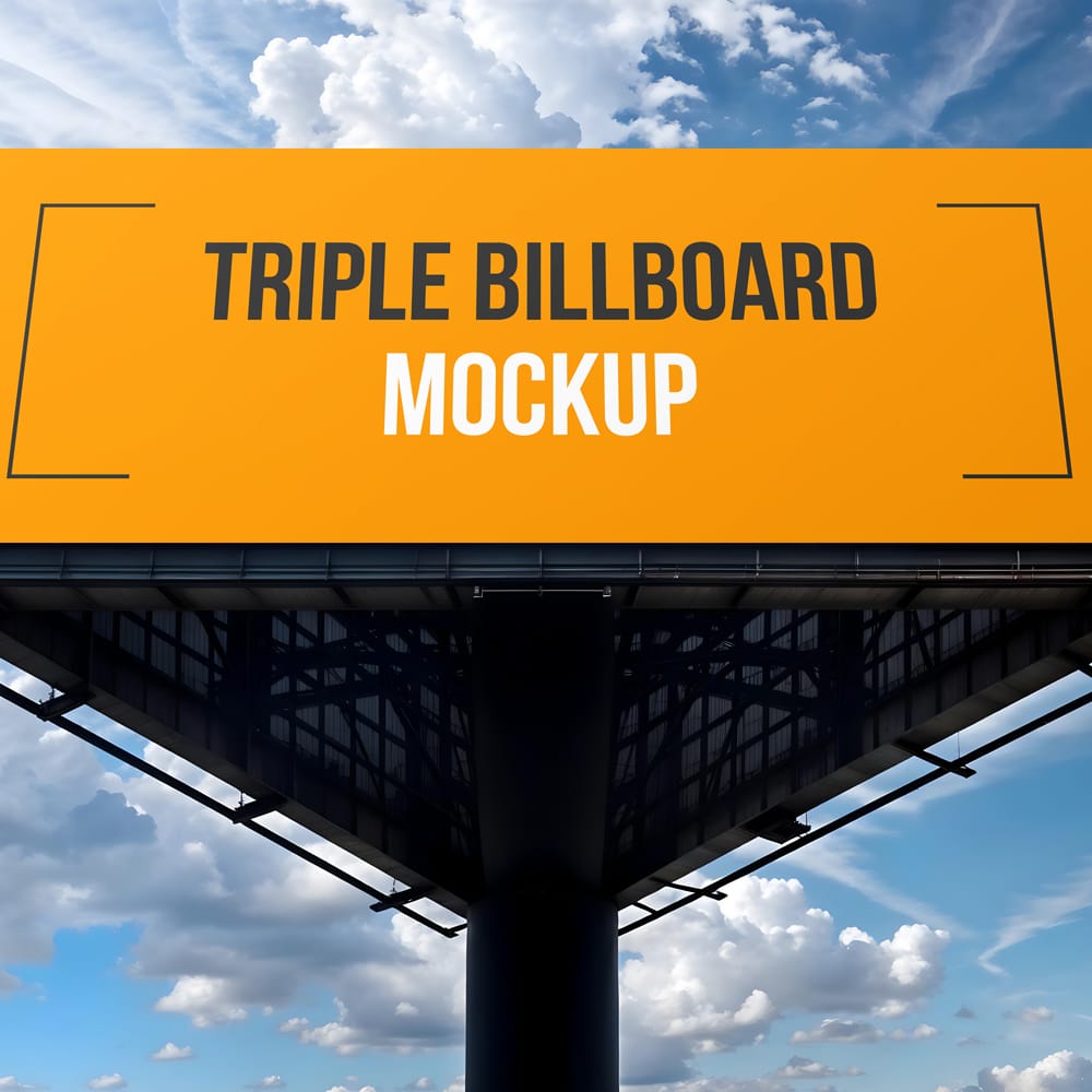 Free Triple Billboard Mockup PSD
