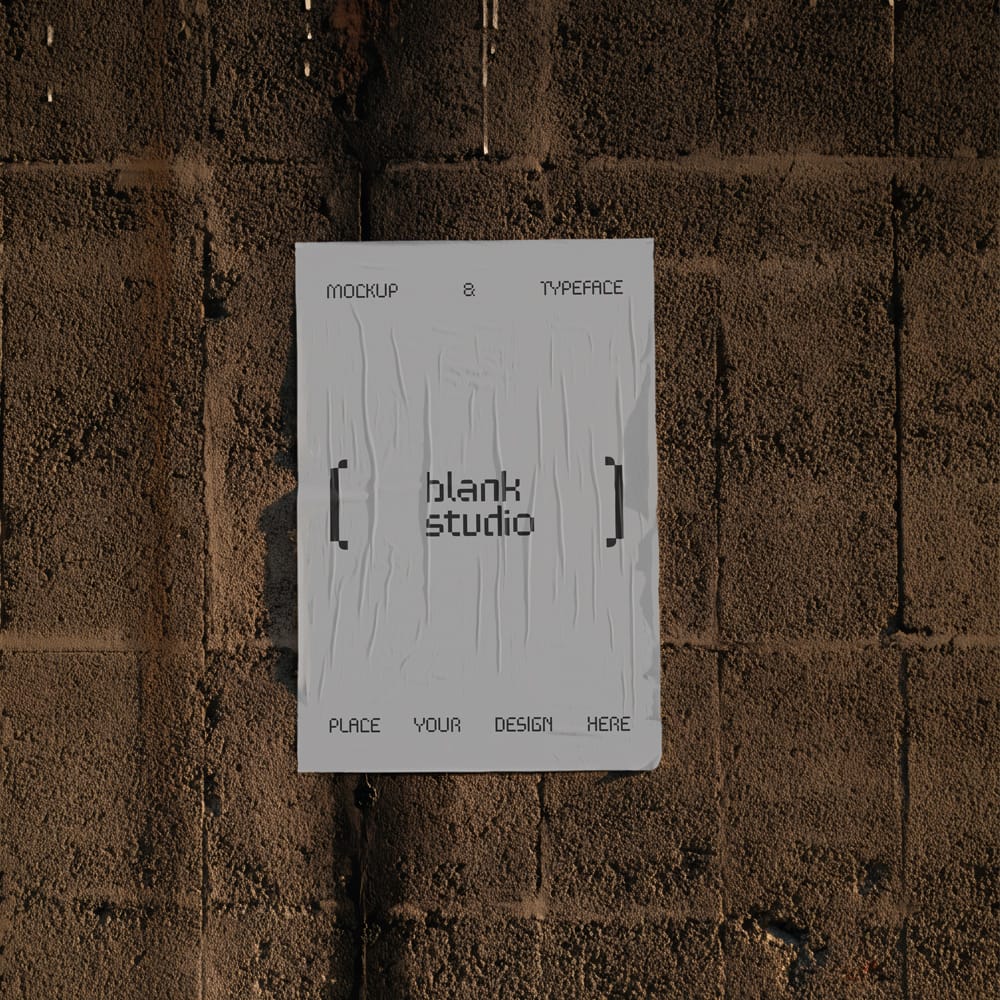 Free Wringkle Poster Mockup PSD