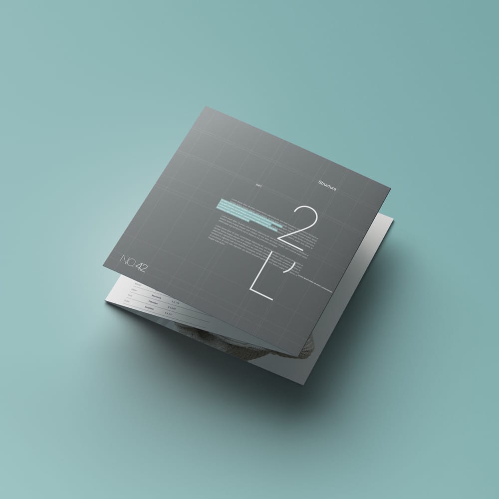 Free Z-Fold Square Brochure Mockup PSD