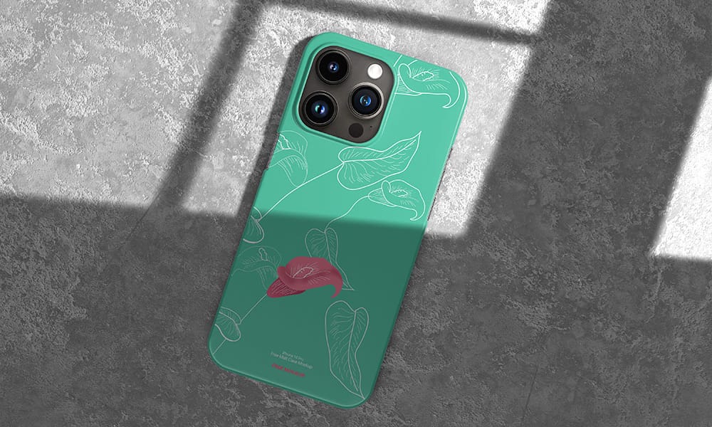 Free iPhone 14 Pro Matt Case Mockup PSD