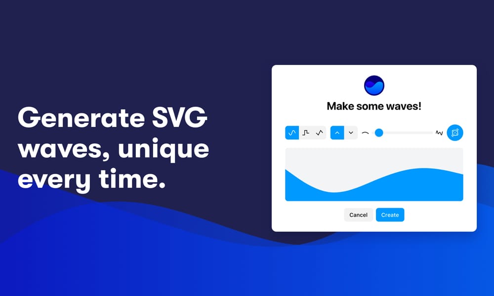 Screenshot of the Get Waves Figma plugin, a powerful wave generator for creating custom SVG wave patterns.