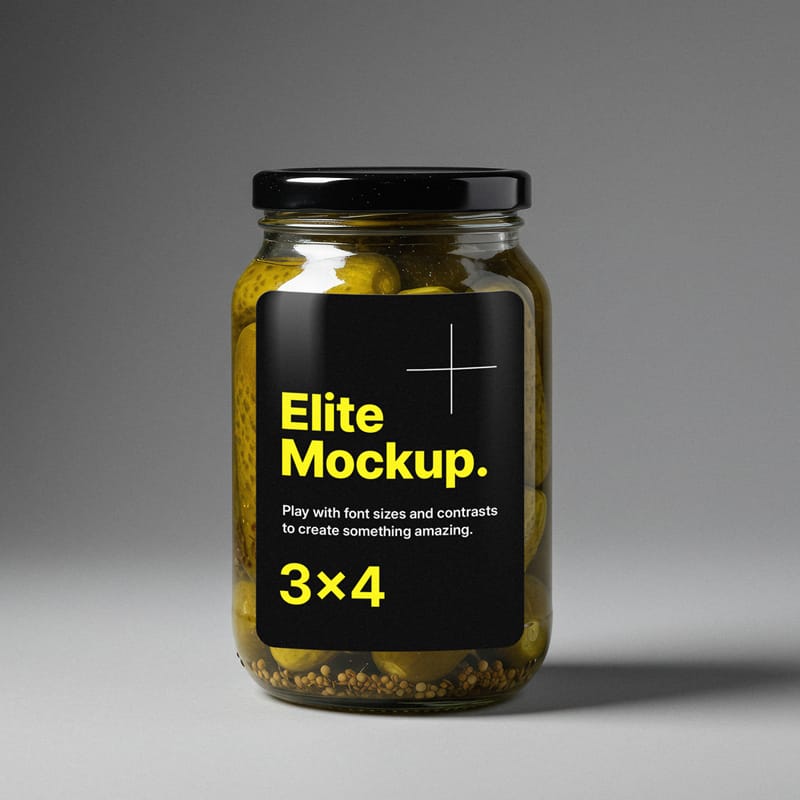 Glass Jar with Label Mockup PSD