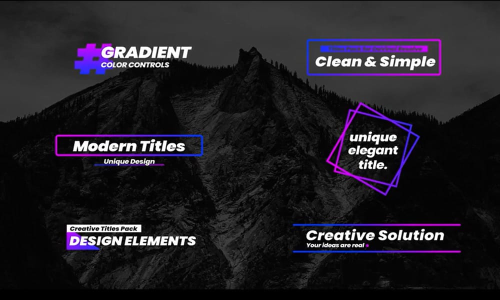 Gradient Titles Template For DaVinci Resolve