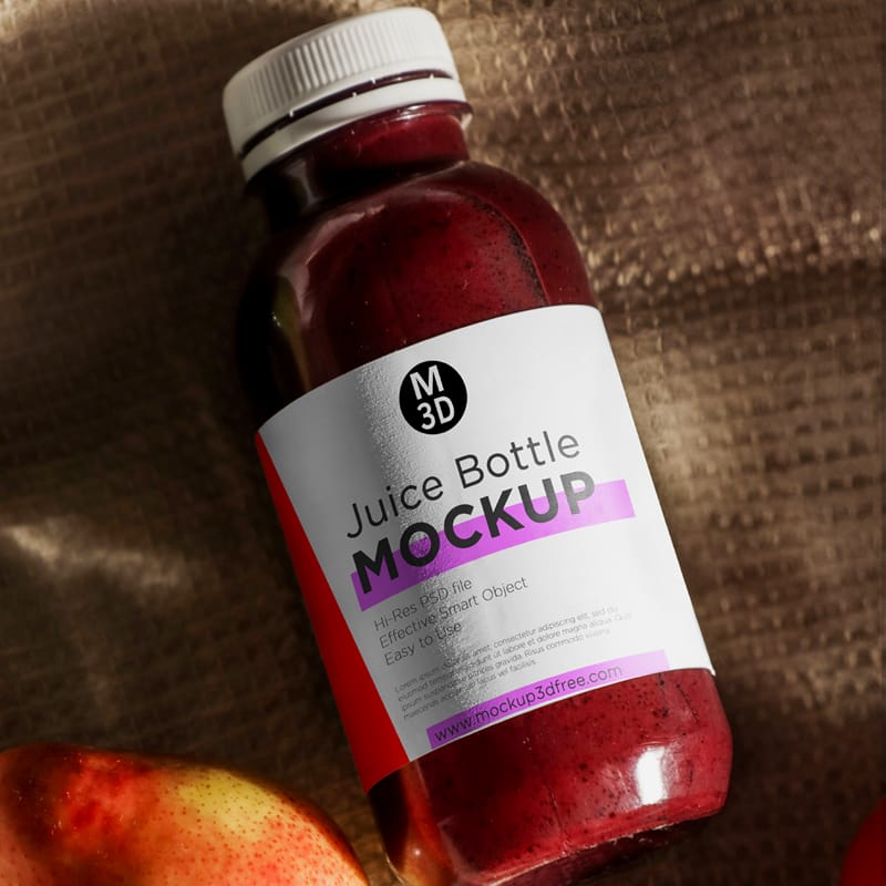 High Quality Juice Bottle Mockup PSD