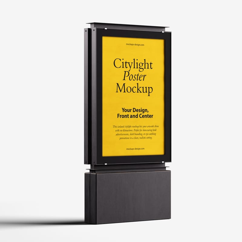 Isolated Citylight Poster Mockup PSD