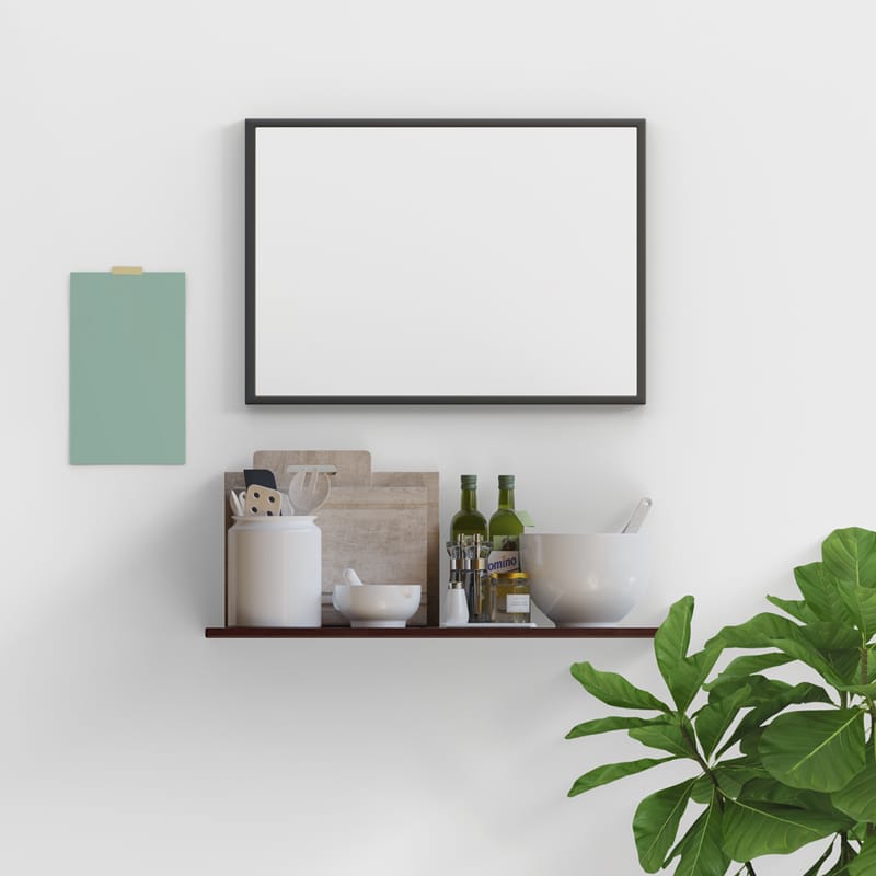 Kitchen Shelf and Frame Mockup Creator PSD