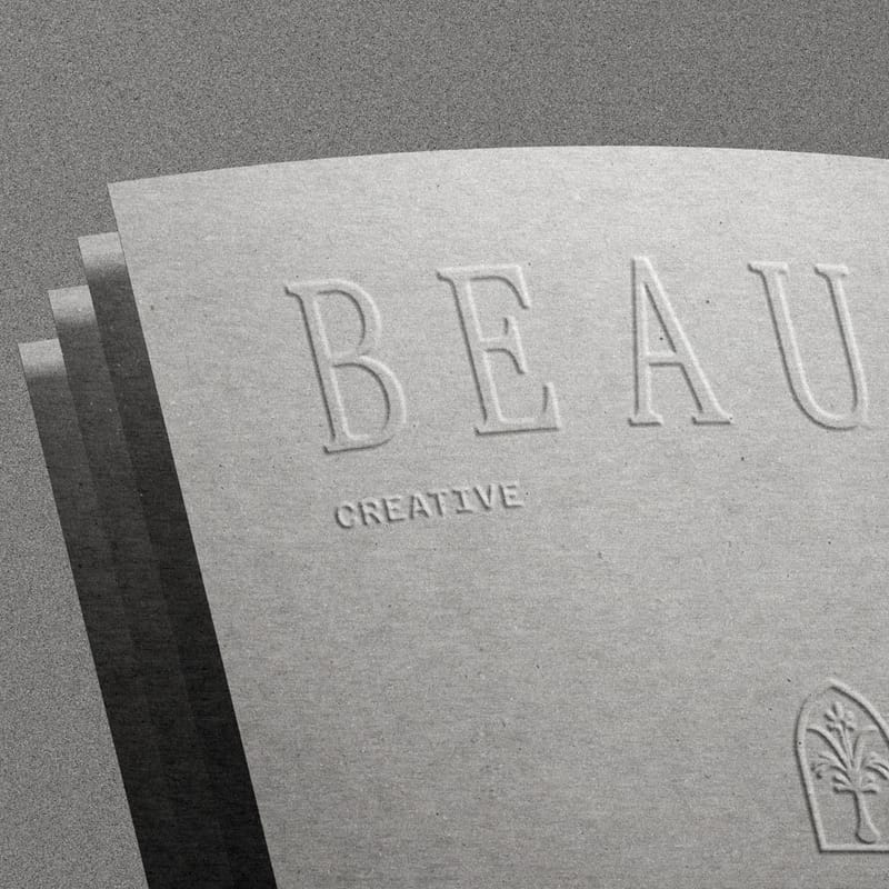 Logo Design On Paper Mockup V14 Front View PSD