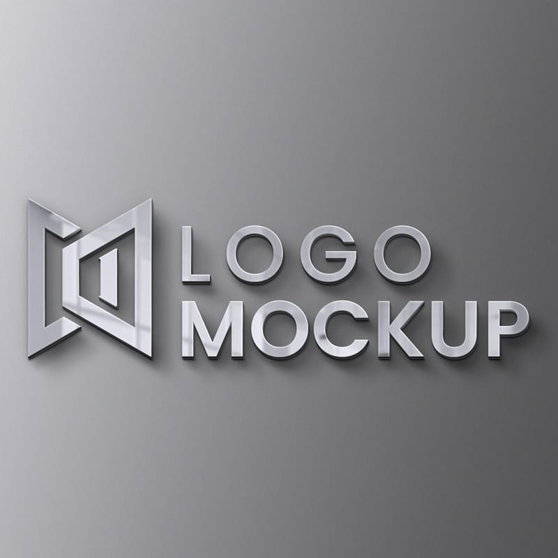 Logo Mockup 3D Modern Wall PSD