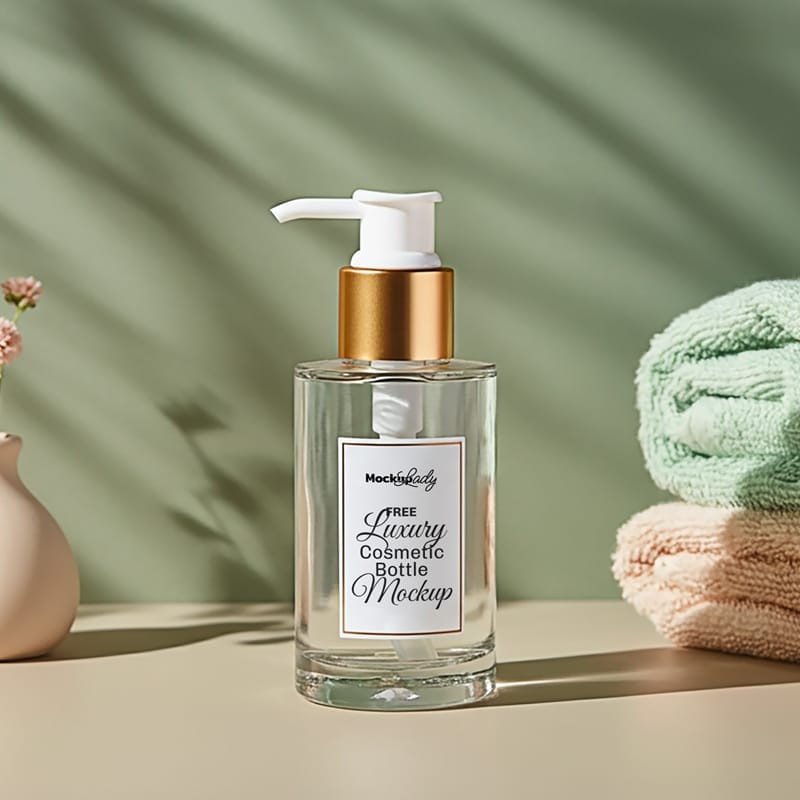 Luxury Cosmetic Bottle Mockup PSD