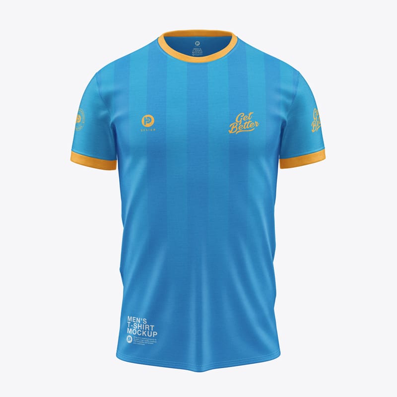 Men's Round Collar T-shirt Mockup PSD