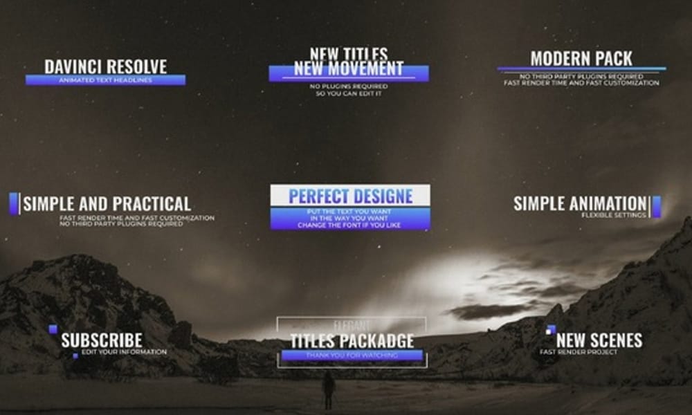 Minimal Titles Pack in Davinci Resolve