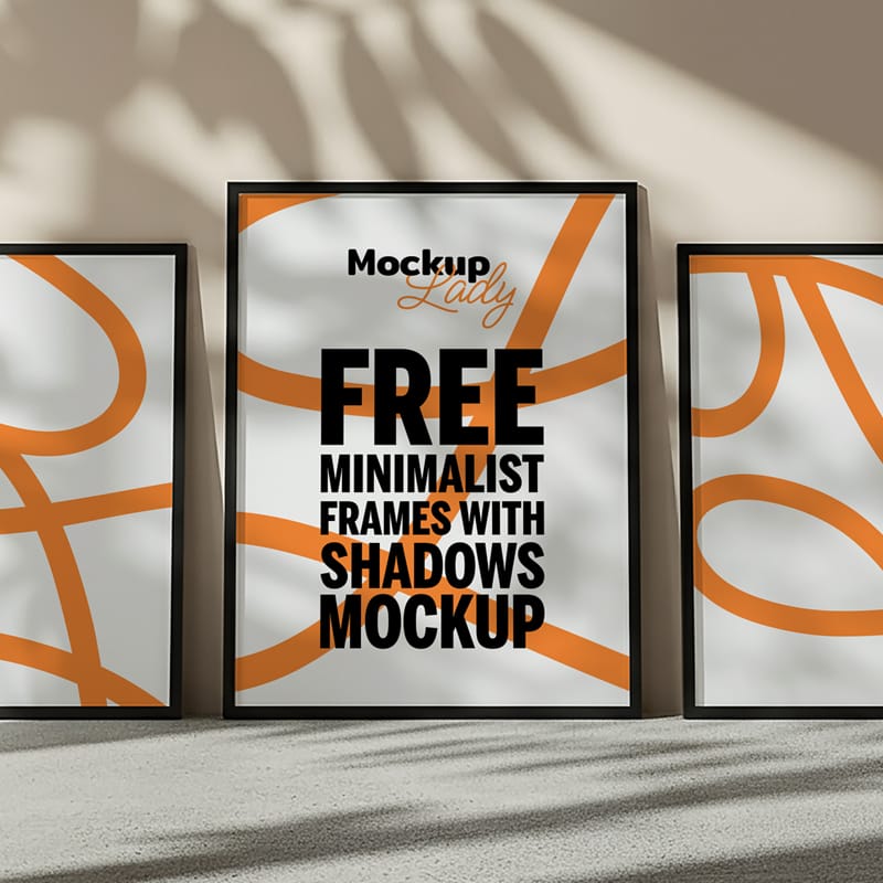 Minimalist Frames with Shadows Mockup PSD