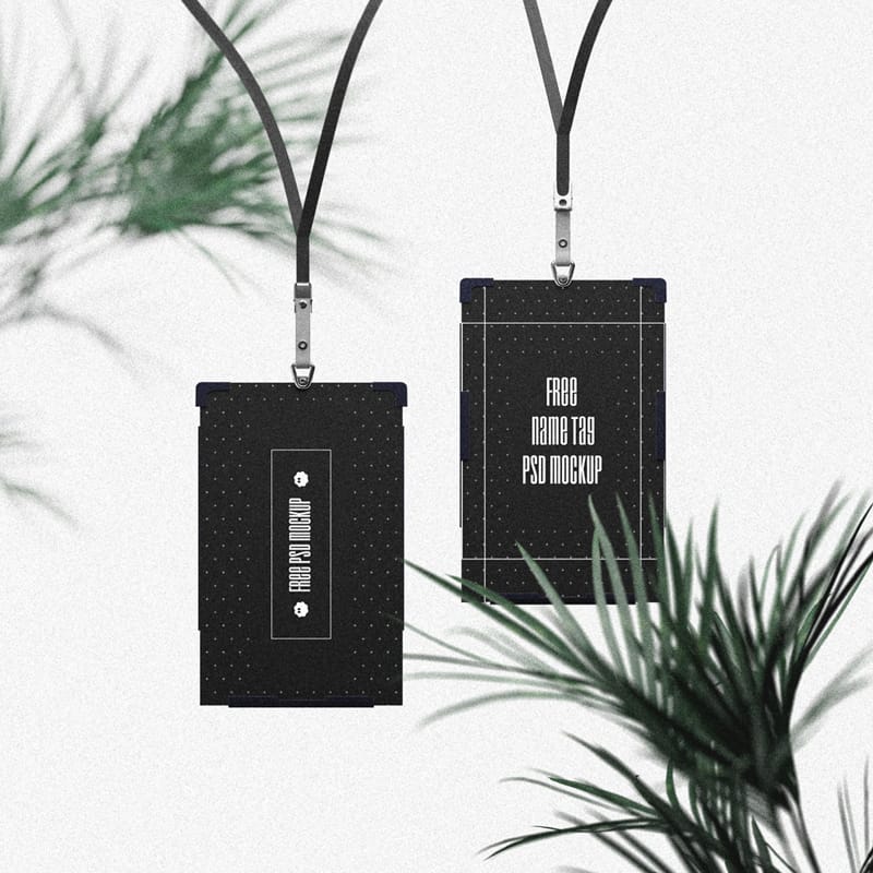 Name Tag Mockup Template PSD