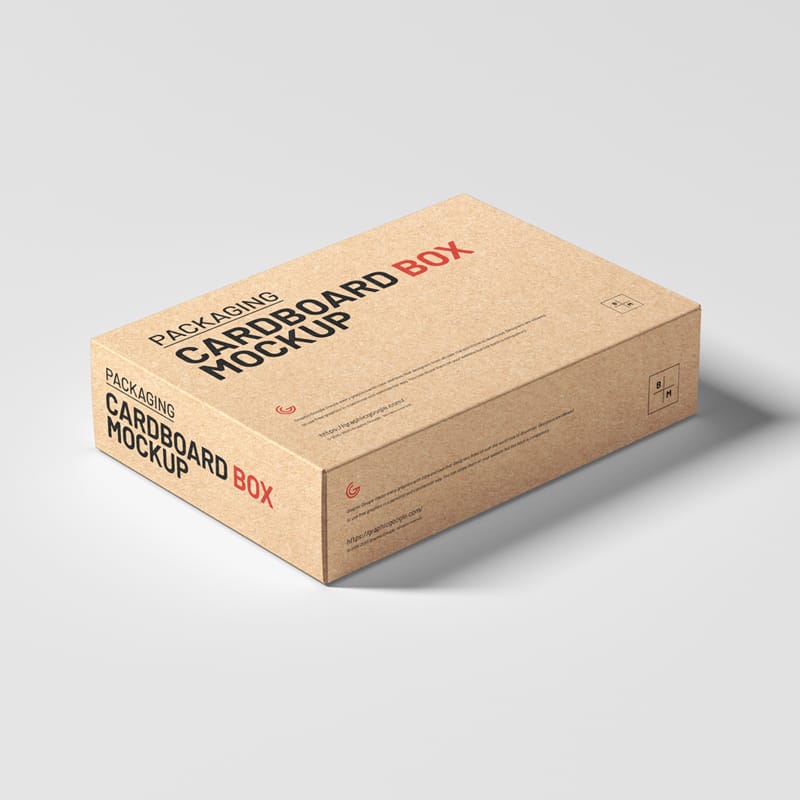 Packaging Cardboard Box Mockup PSD