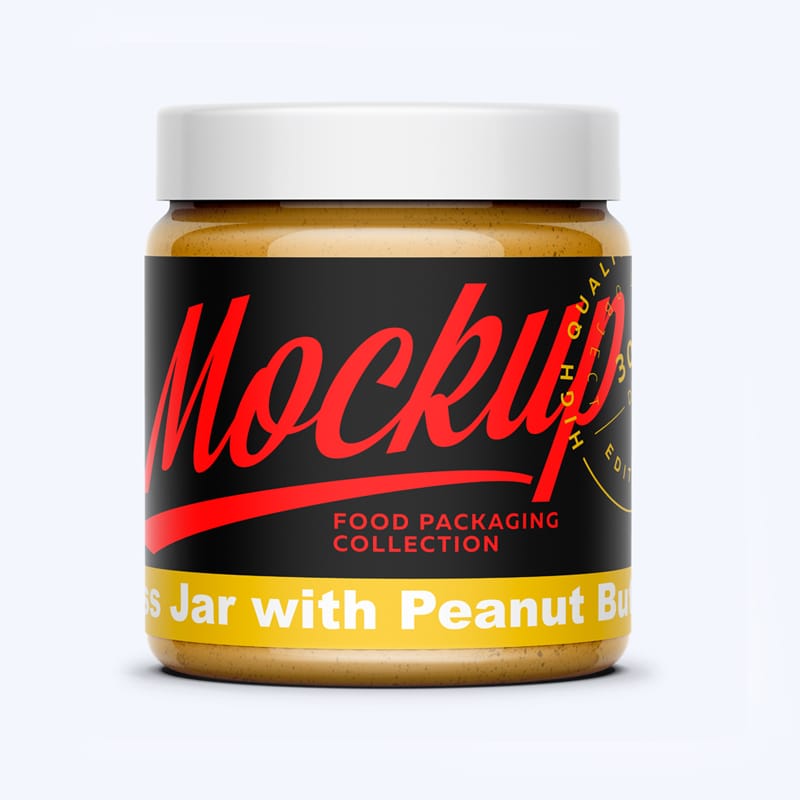Peanut Butter Jar Mockup PSD